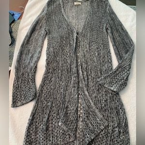 Style & Co long cardigan, grey marled yarn, Size S